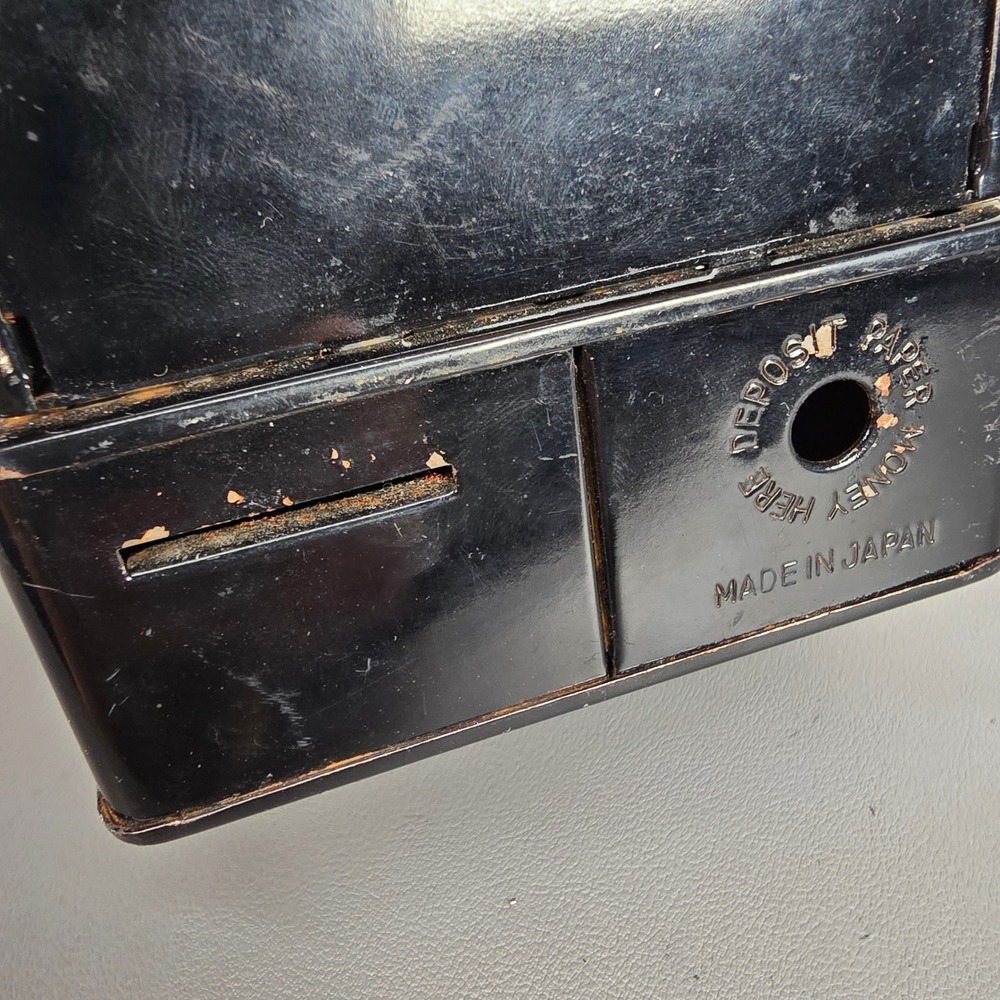 Vintage Uncle Sams 3 Coin Register Bank Black Tin Mechanical Toy Made in Japan - Picture 14 of 16